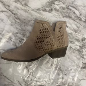 Tan faux suede booties- Brand new!
